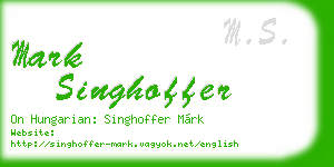 mark singhoffer business card